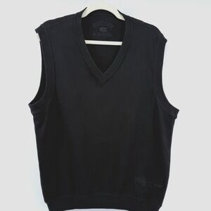 Cutter & Buck Mens L Golf Sweater Vest 100% Cotton V-Neck Sleeveless Made In USA